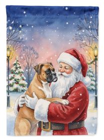 Boxer with Santa Claus Garden Flag Mailbox Decorative Yard Banner Outside Patio Artwork for Flower Beds, Garden Size, Multicolor