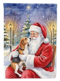 Beagle with Santa Claus Garden Flag Mailbox Decorative Yard Banner Outside Patio Artwork for Flower Beds, Garden Size, Multicolor