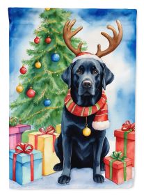 Black Labrador Retriever Christmas Reindeer Garden Flag Mailbox Flag Decorative Yard Flag Banner Outside Patio Artwork Yard Flower Beds, Garden S