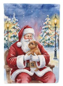 Brussels Griffon with Santa Claus Garden Flag Mailbox Decorative Yard Banner Outside Patio Artwork for Flower Beds, Garden Size, Multicolor