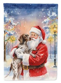 German Shorthaired Pointer with Santa Claus Garden Flag Mailbox Decorative Yard Banner Outside Patio Artwork for Flower Beds, Garden Size, Multic