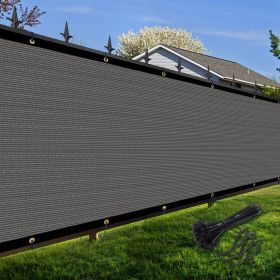 Artpuch Privacy Fence Screen Dark Grey Customized Outdoor Mesh Panels for Backyard, Balcony,Patio,Construction Site with Zip Ties (Color: Dark Grey, size: 4x59 ft)